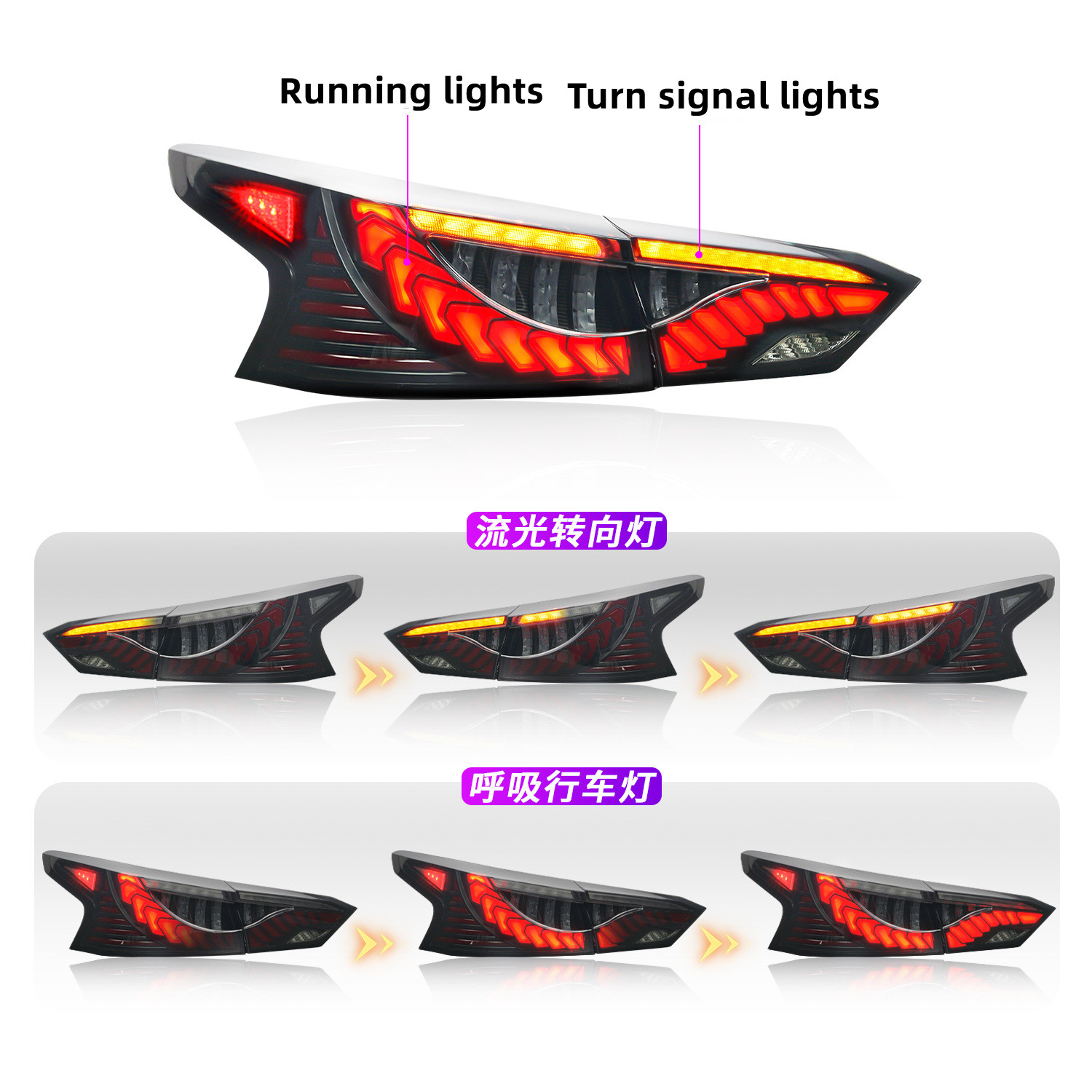 Taillight Assembly for Nissan TEANA 20 19-20 21 Animation LED Tail Lamp Rear Lamp Turn Signal Dynamic DRL Lights