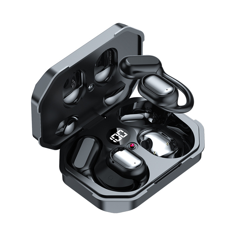 Ear-Hook Wireless sport headphone Earbud Built-in Microphone TWS Bluetooth headphone JR06 Wireless Earphone LED display high Quality Headphone Noise r