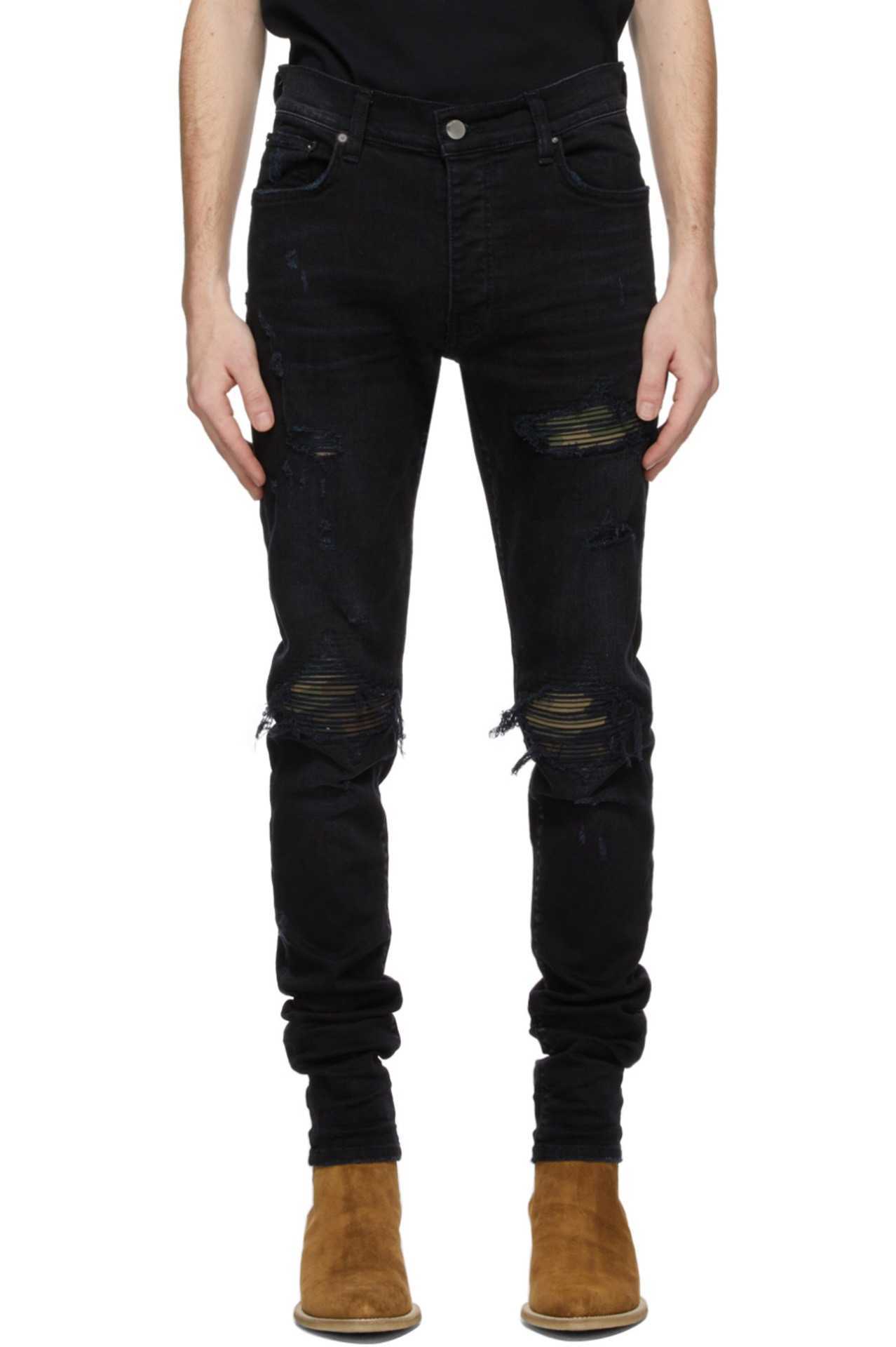 Designer Clothing Luxury Casual Fashion Denim Pants Amiiri High Street Camouflage Patchwork with LeatherTorn Holes Army Green Patchwork with Wornout Washed Slim F, Black
Designer Clothing Luxury Casual Fashion Denim Pants Amiiri High Street Camouflage Patchwork with LeatherTorn Holes Army Green Patchwork with Wornout Washed Slim F, Black