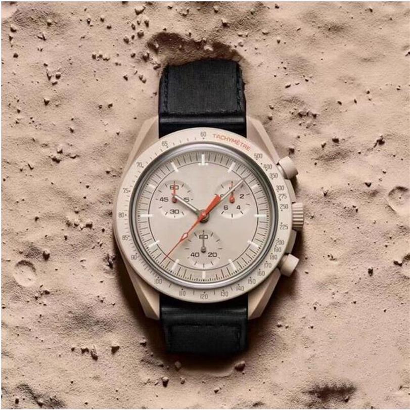 Bioceramic Planet Moon Quarz Moonswatch Watch Mission To Mercury 42mm Full Function Chronograph Luxury Mens couple joint name Wris293N, Box
Bioceramic Planet Moon Quarz Moonswatch Watch Mission To Mercury 42mm Full Function Chronograph Luxury Mens couple joint name Wris293N, Box