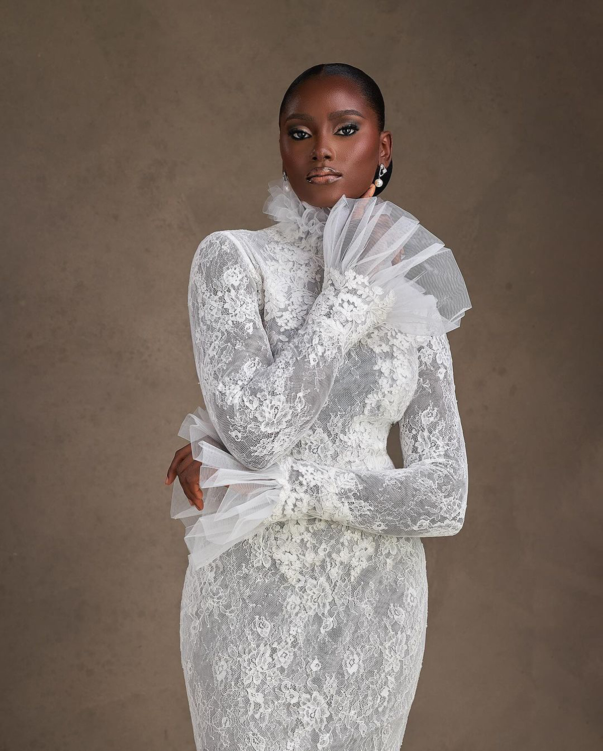 Muslim Mermaid Wedding Dresses Lace High Neck Long Sleeve Bridal Gowns Vestido Novia Appliques Bride Dress