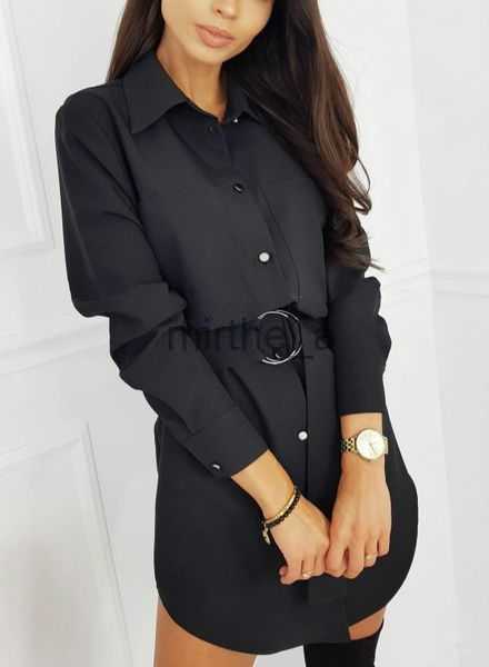 Solid Casual Dresses Color Long Sleeve Button Turndowen Collar Women Mini Fashion Shirt Fall ClothingASLA, Black
Solid Casual Dresses Color Long Sleeve Button Turndowen Collar Women Mini Fashion Shirt Fall ClothingASLA, Black