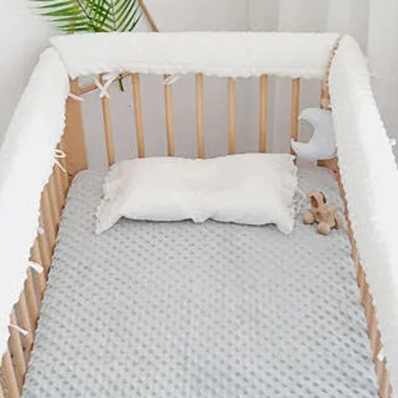 Bed Rails 100 Cotton Thickened Crib Rail Cover Guardrail Anti collision Anti bite Strip Quilted Fence Protective Soft Edge 231124