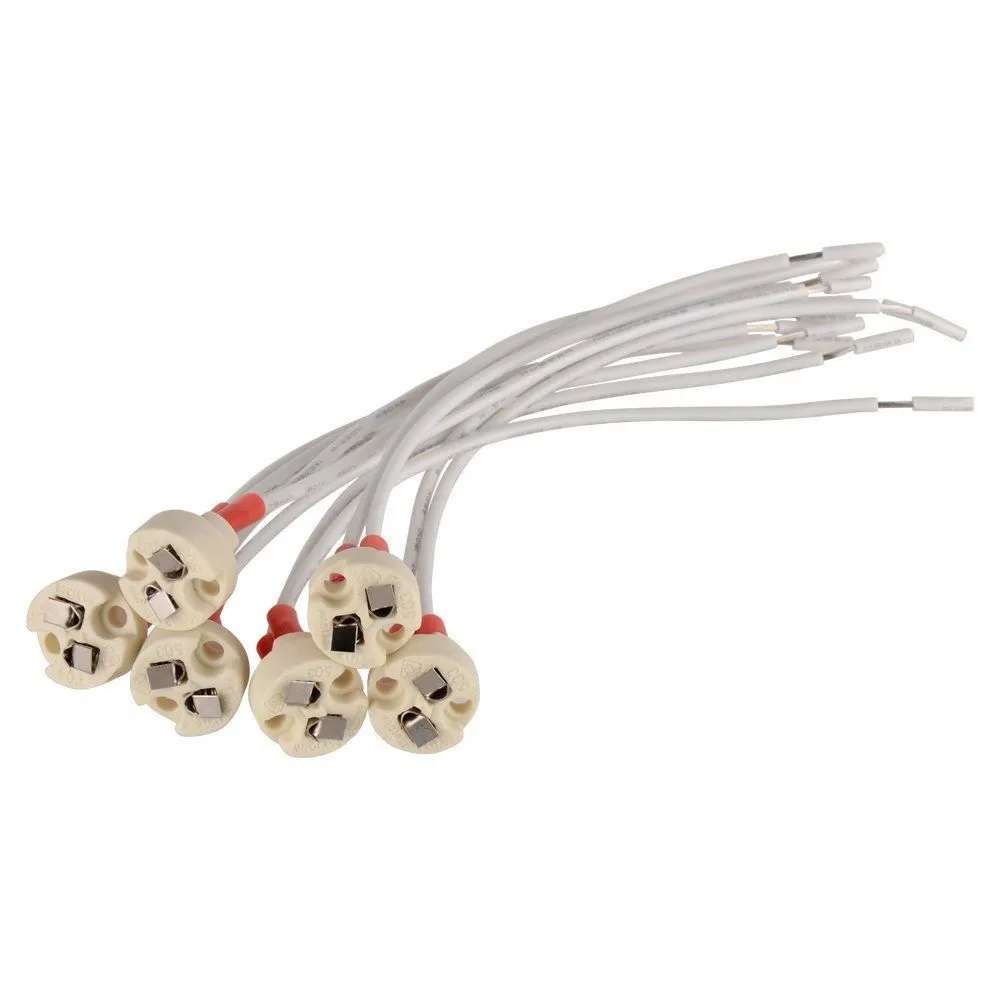 100pcs MR16 MR11 Socket LED Lamp Bulb Holder Base Ceramic Cable Main Wire Connector