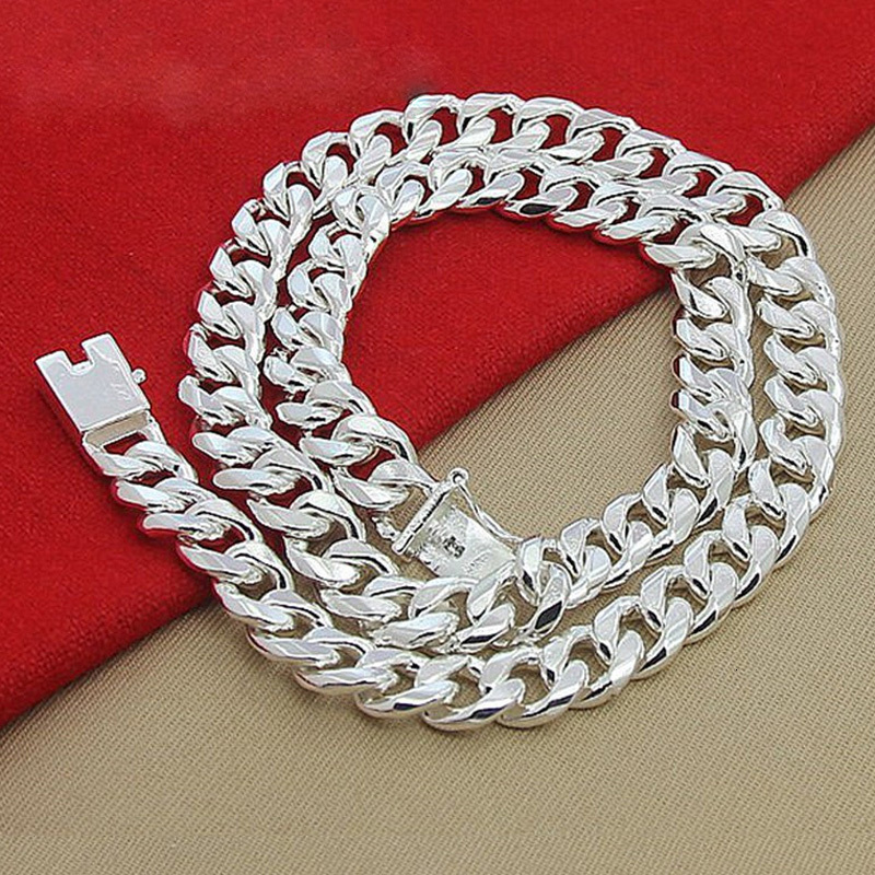 Pendant Necklaces TIEEFEGO 10MM 202224 Inch Men Necklace Chain 925 Sterling Silver Necklaces Fashion Jewelry Accessories 230425