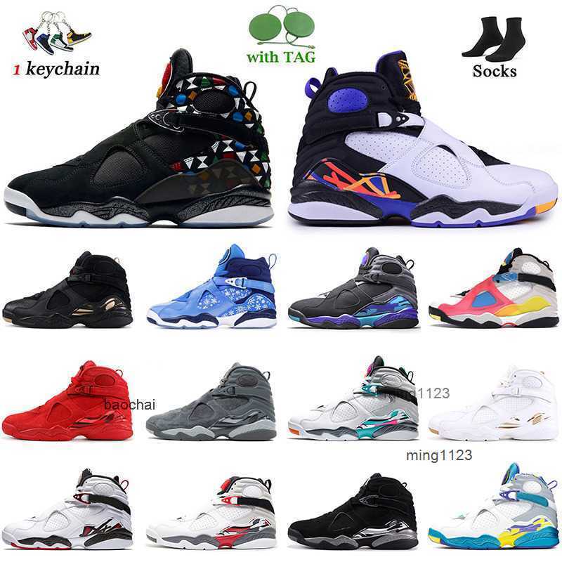 2025 Authentic 8s Mens High Casual Shoes Three Peat Quai 54 SE White Multicolor South Beach Chrome Reflective Bugs Bunny Doernbecher Men