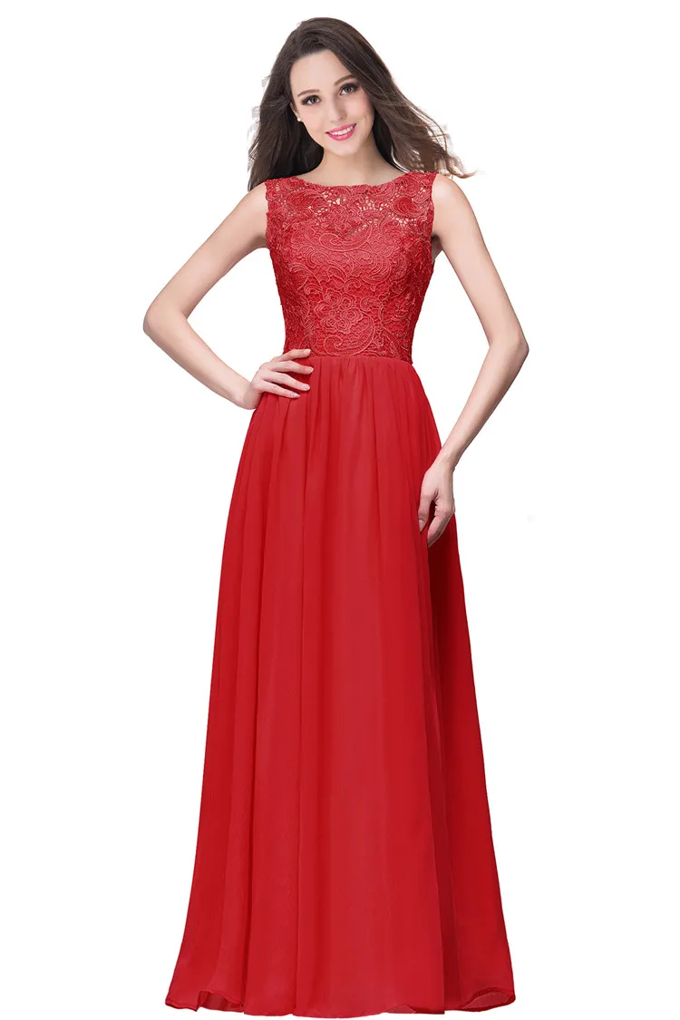 Elegant Lace Bridesmaid Dresses Jewel Sleeveless Plus Size Sheer Back Zipper Chiffon Cheap Formal Maid of Honor Gown CPS463