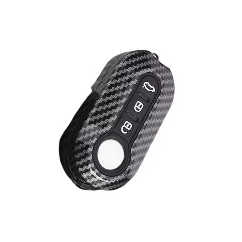Carbon Abs Car Key Fob Shell Cover for FIAT 500 500L 500X Abarth 3-Button Folding Key