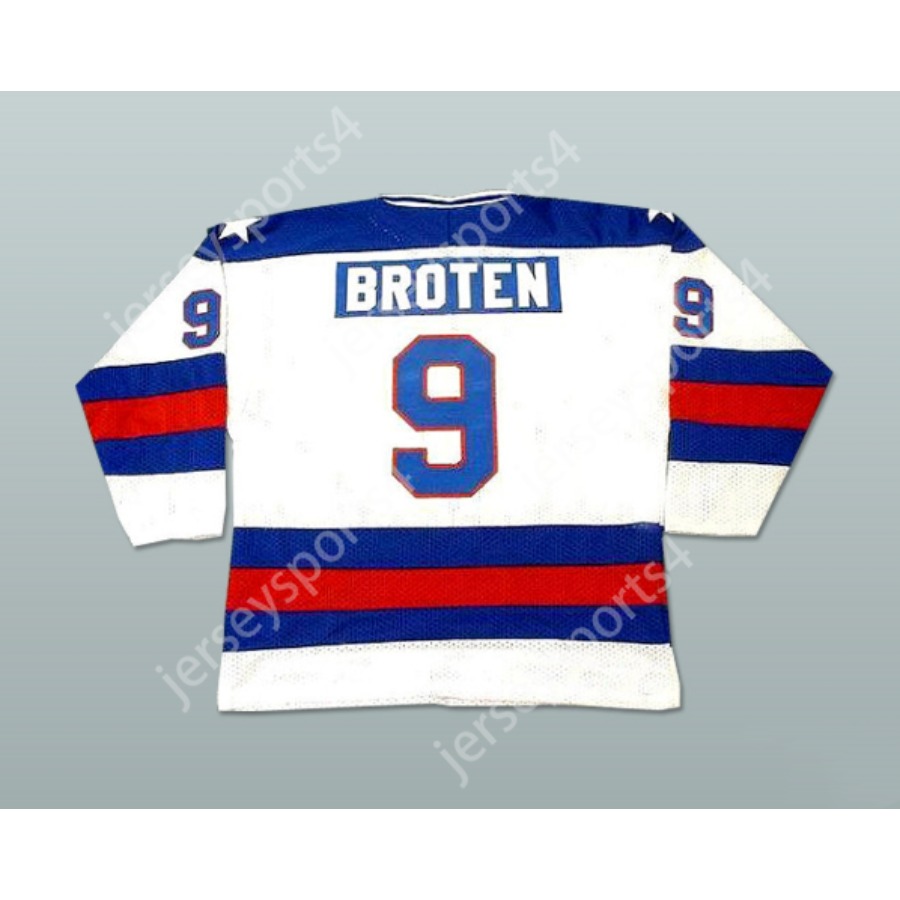 Custom WHITE NEAL BROTEN 1980 MIRACLE ON ICE TEAM USA 9 HOCKEY JERSEY NEW Top Ed S-M-L-XL-XXL-3XL-4XL-5XL-6XL