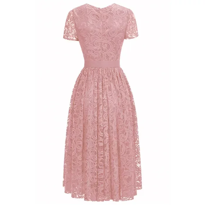 Sleeves Bridesmaid Short Evening Dresses Bury Full Lace Sash Jewel Neck Zipper Back Cheap Tail Party Gowns Designer Cps1154