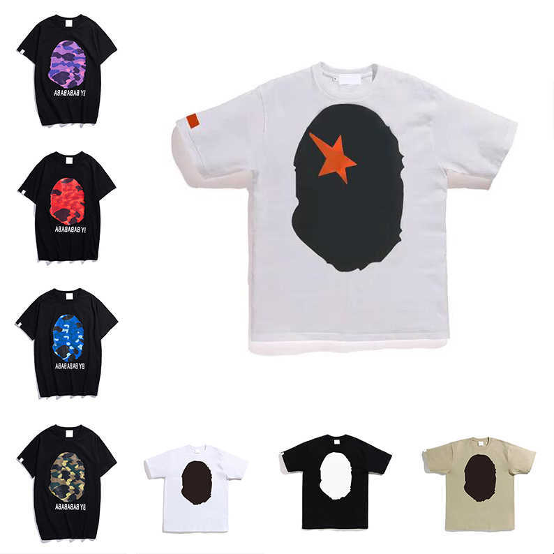 Mens T Shirt Tops ape T-Shirts sporty Womens Tees Trends Designer Cotton Short Sleeves Luxury Sharks Tshirts Clothing Street Shorts Sleeves Clothes