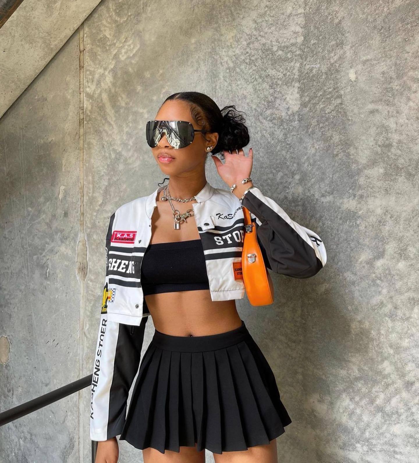 Women's Jackets Autumn Bicycle Street Apparel Cropped Letterman Jacket Coat Women's Cyber Y2K Racing Bomber Printed University Baseball Jack