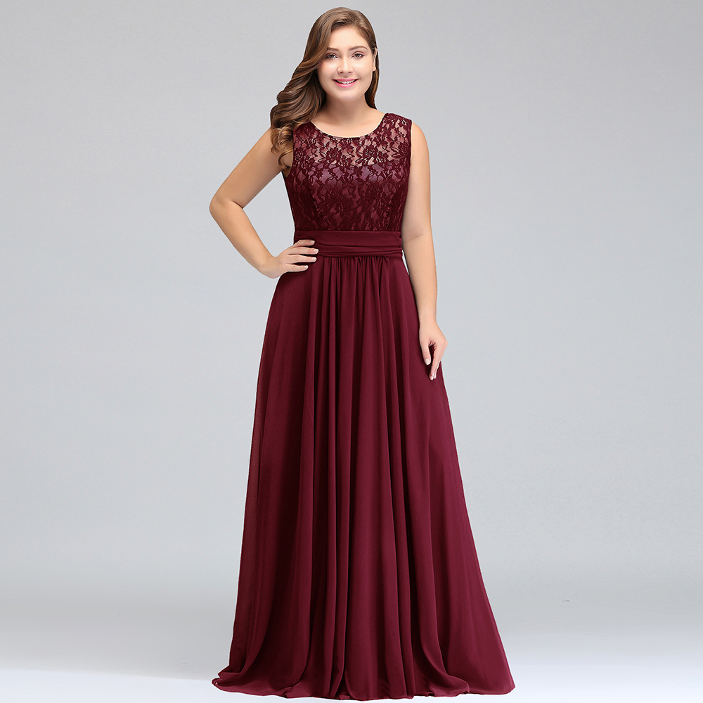 Blue Plus Size Bridesmaid Dresses Long V-back Sleeveless Prom Robe de soiree A-line Birthday Gift Women CPS 526