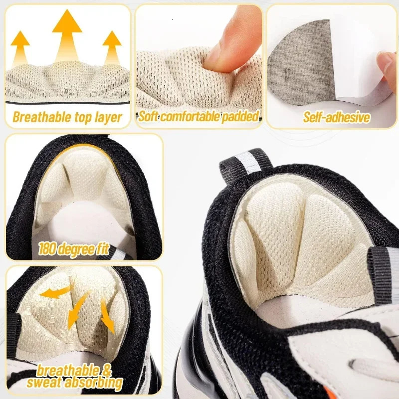 Shoe Parts Accessories 6pcs Insoles Patch Heel Pads for Sport Shoes Pain Relief Antiwear Feet Pad Adjustable Size Protector Back Sticker Cushion Insol