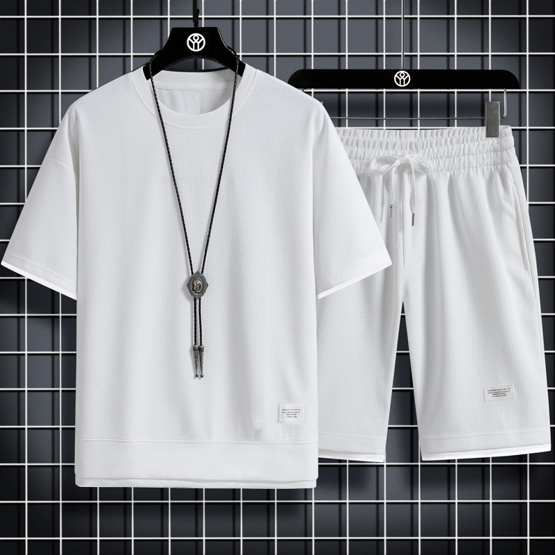 Mens tracksuit designer track suit Summer Men's Two Piece Set Linen Fabric Casual T-Shirt And Shorts Set Mens Sports Suit Fashion Short Sleeve Tr