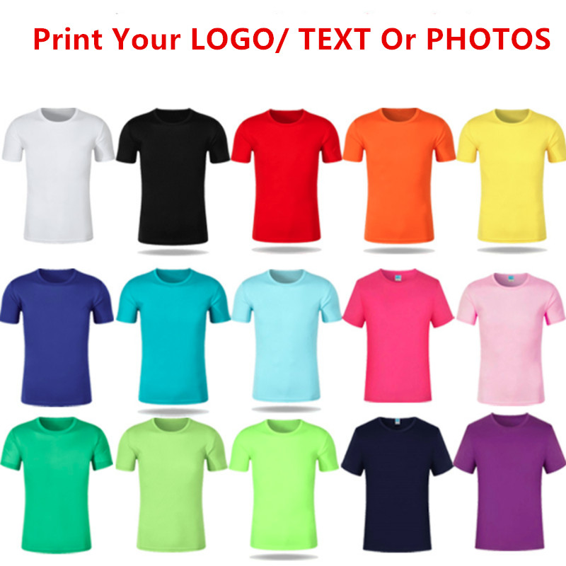 

100% Polyester Design Your T Shirt Own T-shirts Printing Brand Logo Pictures Custom T-shirt Plus Size Casual Customize, Print by yourself