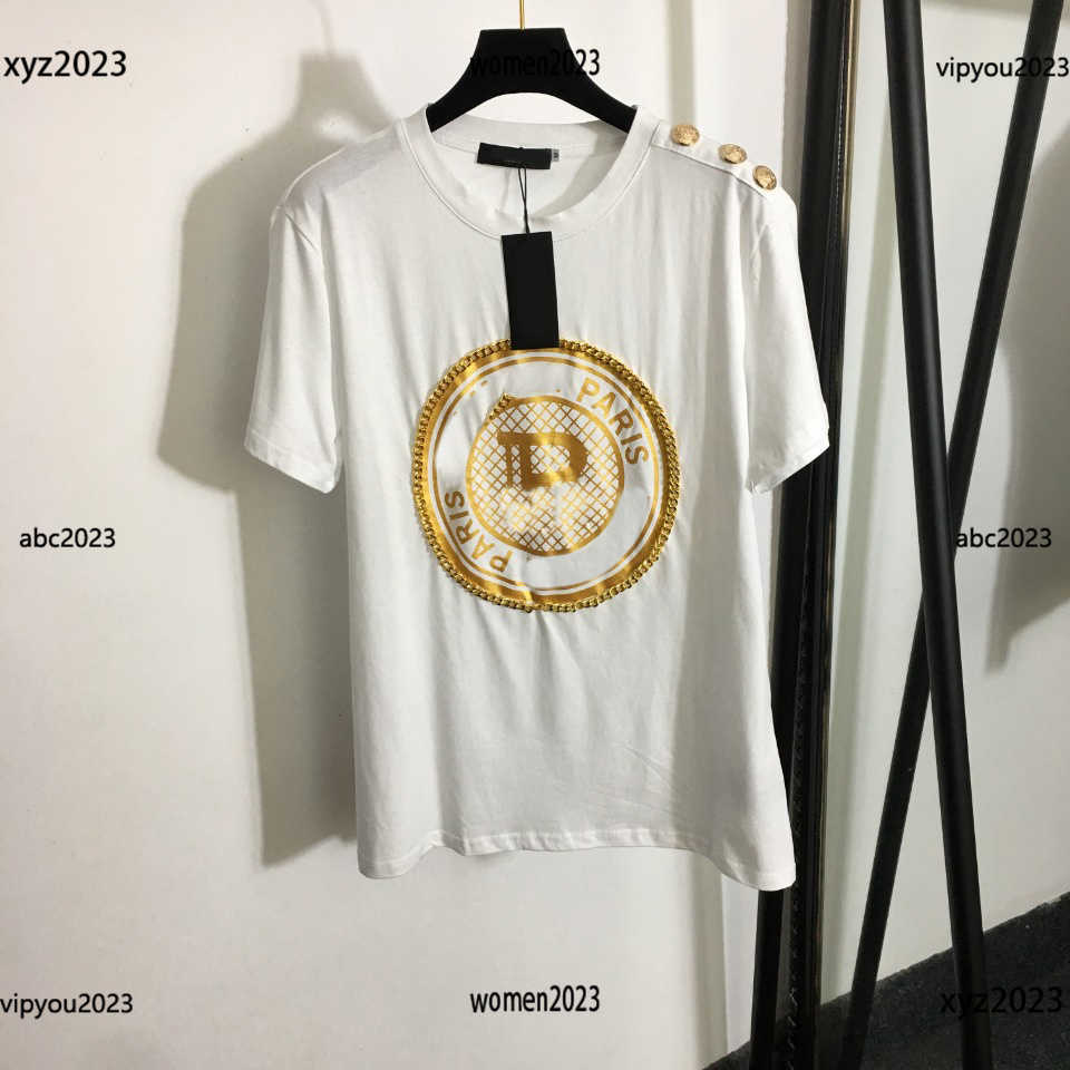 T shirt for Women Golden pattern T-shirt Shoulder three button decoration Short Sleeves summer Crop Top Free shipping, #2
T shirt for Women Golden pattern T-shirt Shoulder three button decoration Short Sleeves summer Crop Top Free shipping, #2