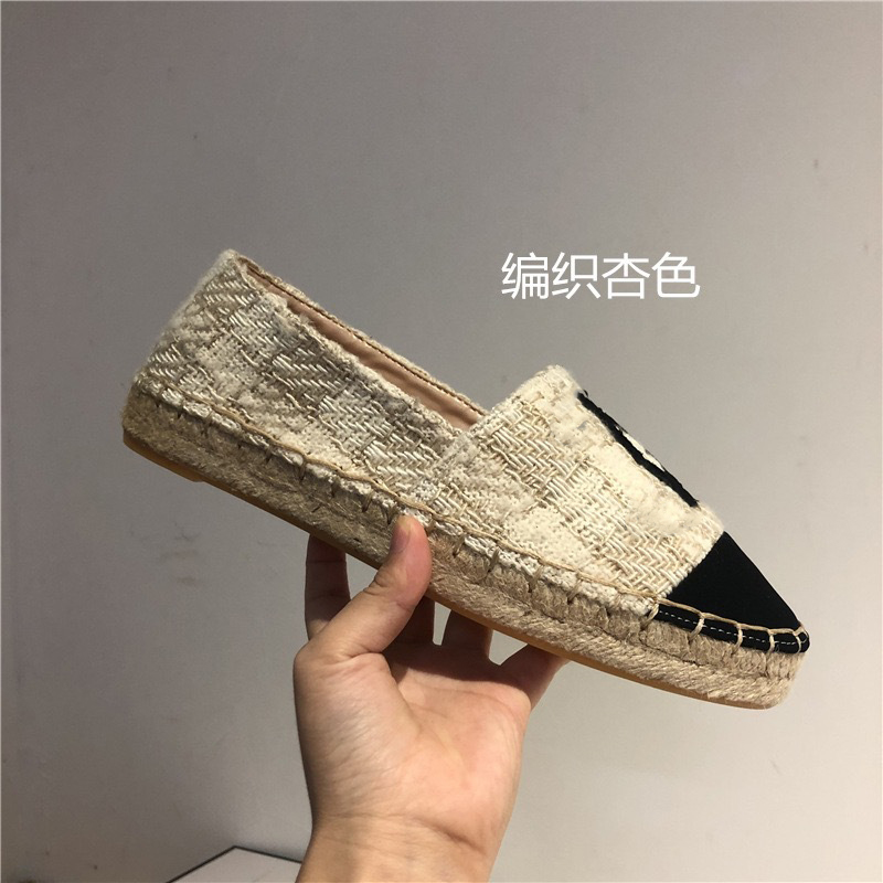 Luxury designer Shoes Top Fashion Denim Sapatos Espadrilles Straw Fisherman Flat Heels Shoe Lazy Zapatos Mujer Casual Cartoon Linen designer sandals