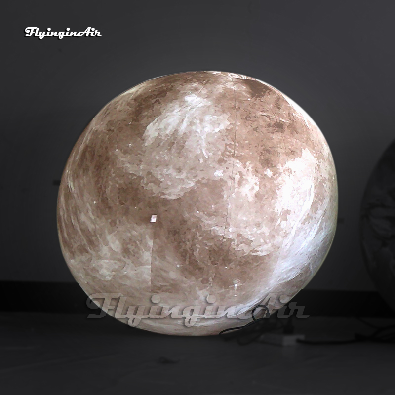 Amazing Huge Hanging Inflatable Mercury Sphere Ball Illuminated Solar System Planet Balloon With Light For Party Decoration