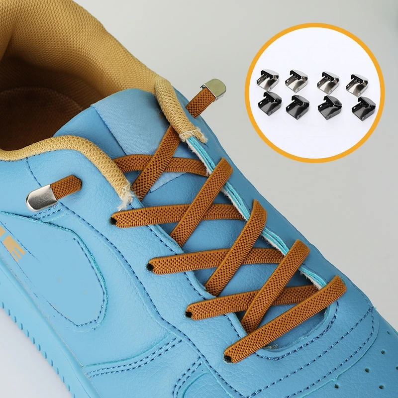 Shoe Parts Accessories 1 Pair Elastic No Tie laces Flat Shoelaces Quick Safety Shoelace Kids Adult Lazy Laces 231124