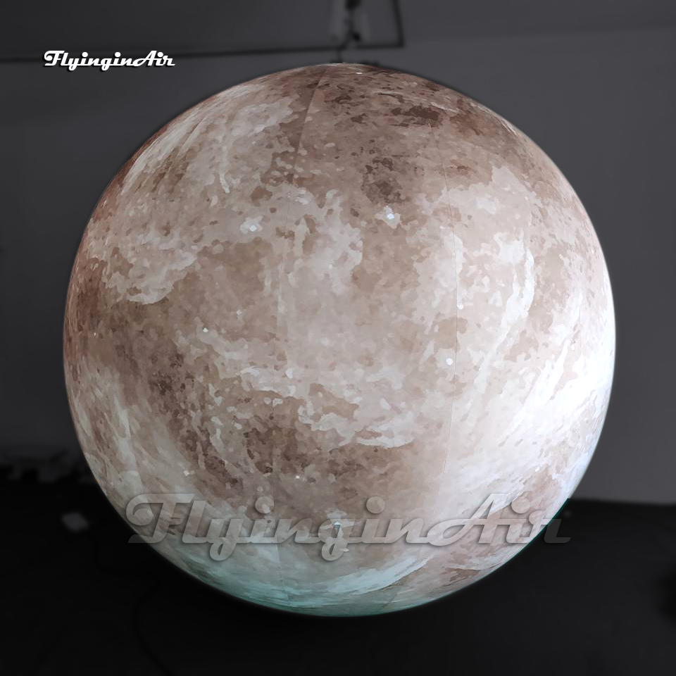 Amazing Huge Hanging Inflatable Mercury Sphere Ball Illuminated Solar System Planet Balloon With Light For Party Decoration