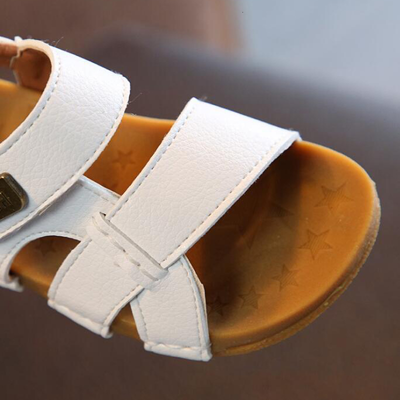 Sandals Summer Children Sandals Boys Shoes for Kids Toddler Soft Anti-slip Beach Sandals Baby Girls PU Leather Casual Flat Sandals 230425