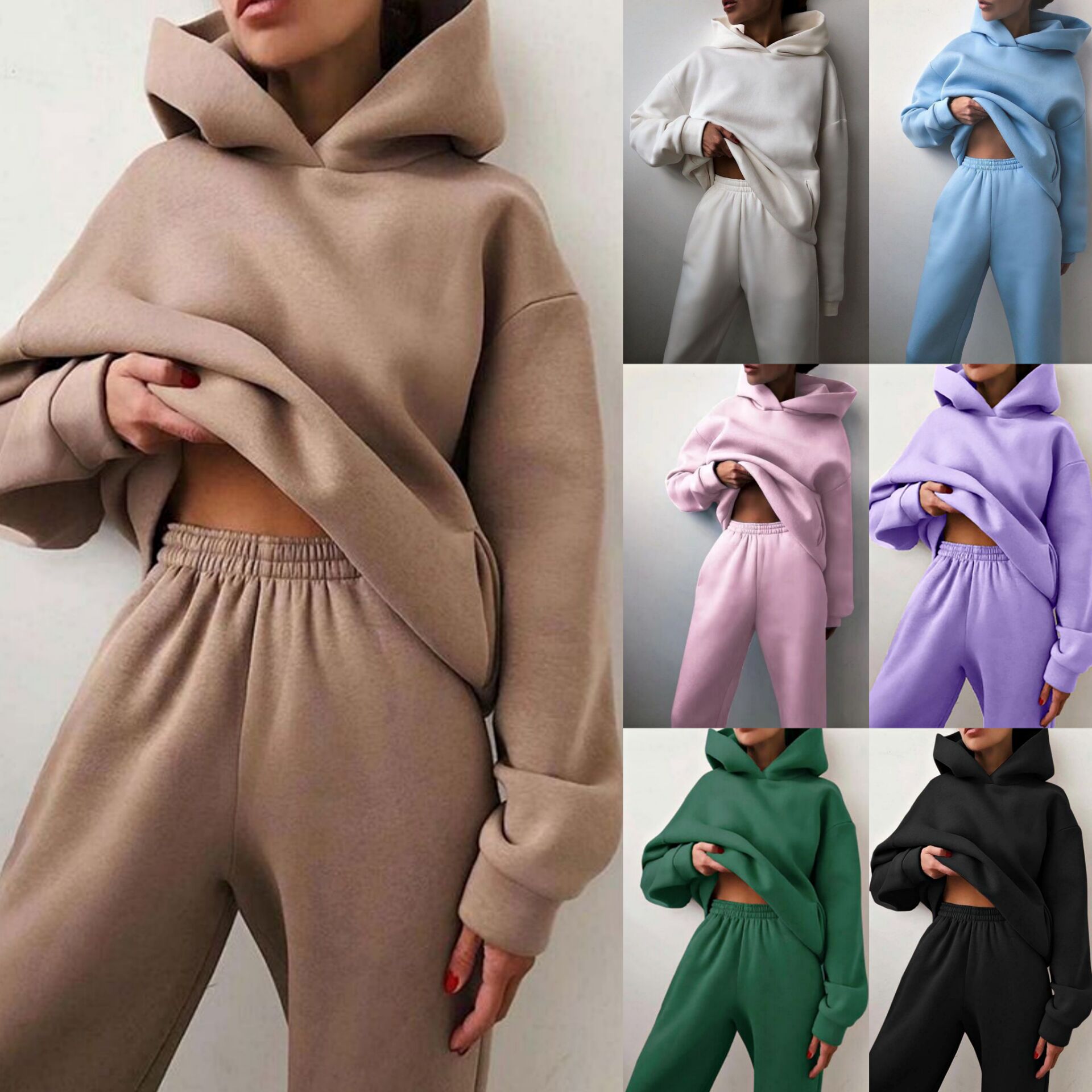 Womens Tracksuits Casual Fashion Autumn Spring Long Sleeved Two-piece Jogger Set Ladies Fall Tracksuit Sweat Suits Black Plus Size tracksuit woman