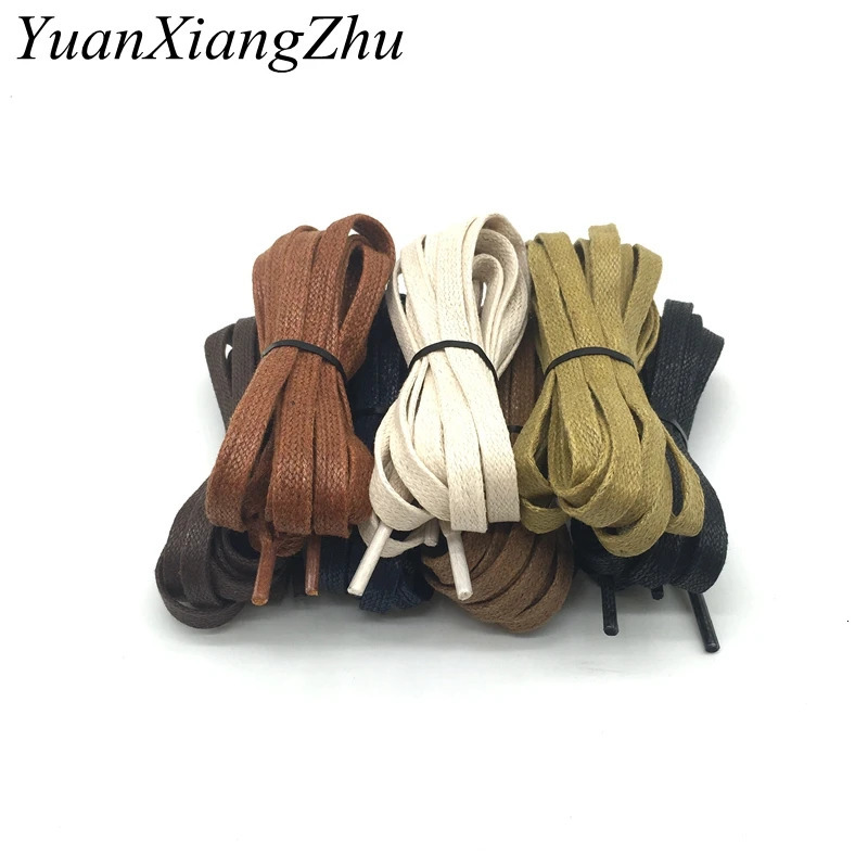 Shoe Parts Accessories 1 Pair Waxed Shoelaces Leather Waterproof Flat Laces Unisex Boots Shoelace Length 60 80 100 120 140 160 180CM P3 231124