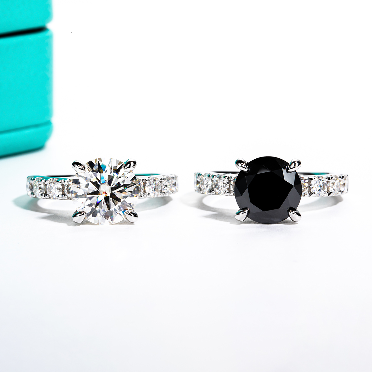 Solitaire Ring AnuJewel 4.3cttw D Color Engagement Rings 925 Sterling Silver 18k Gold Plated Lab Created Diamond Wedding Band Rings 230425