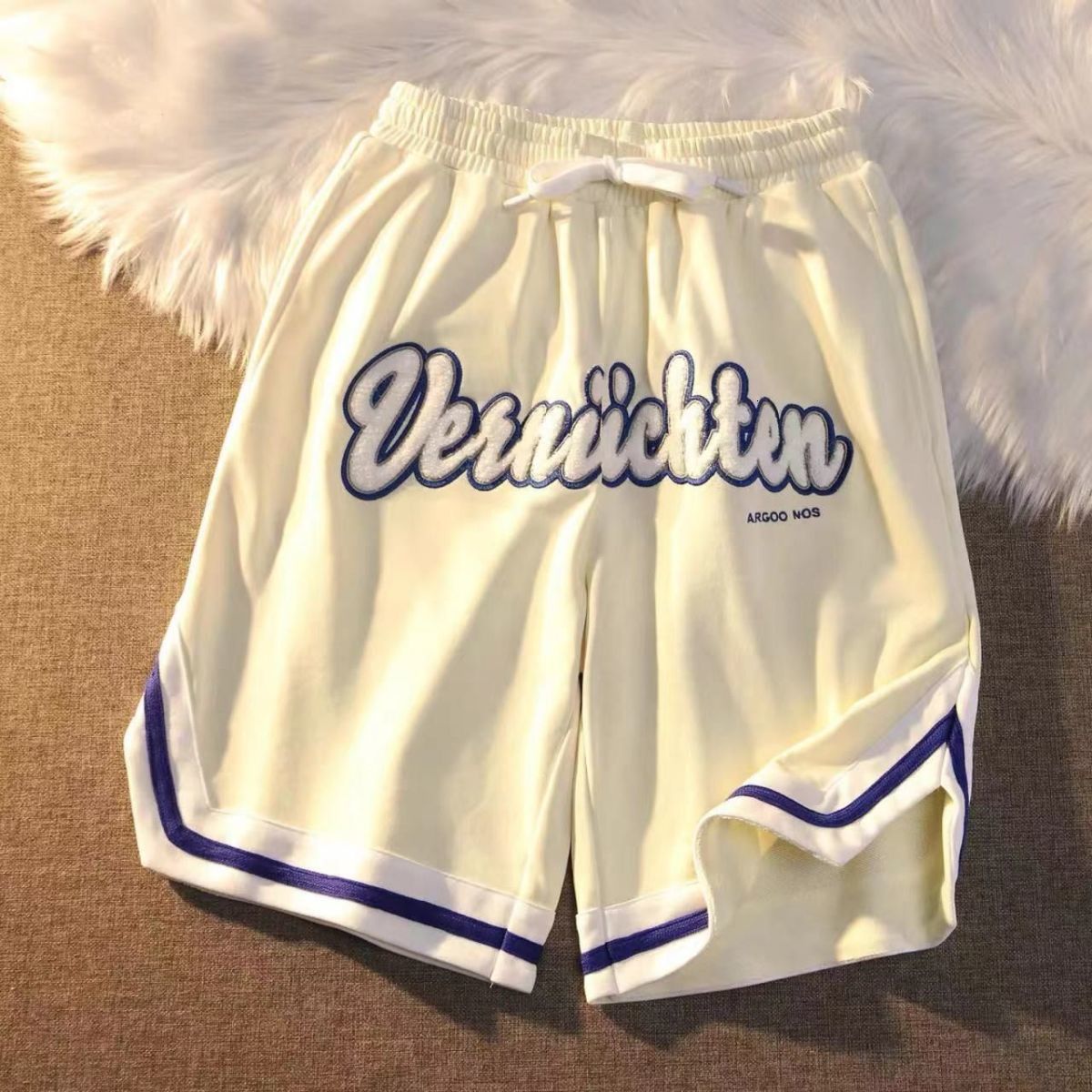 Men's Shorts Letter Flocking Embroidery Loose Casual Shorts for Women's Summer Y2K Retro Street Sports Couple Shorts for Women's Shorts