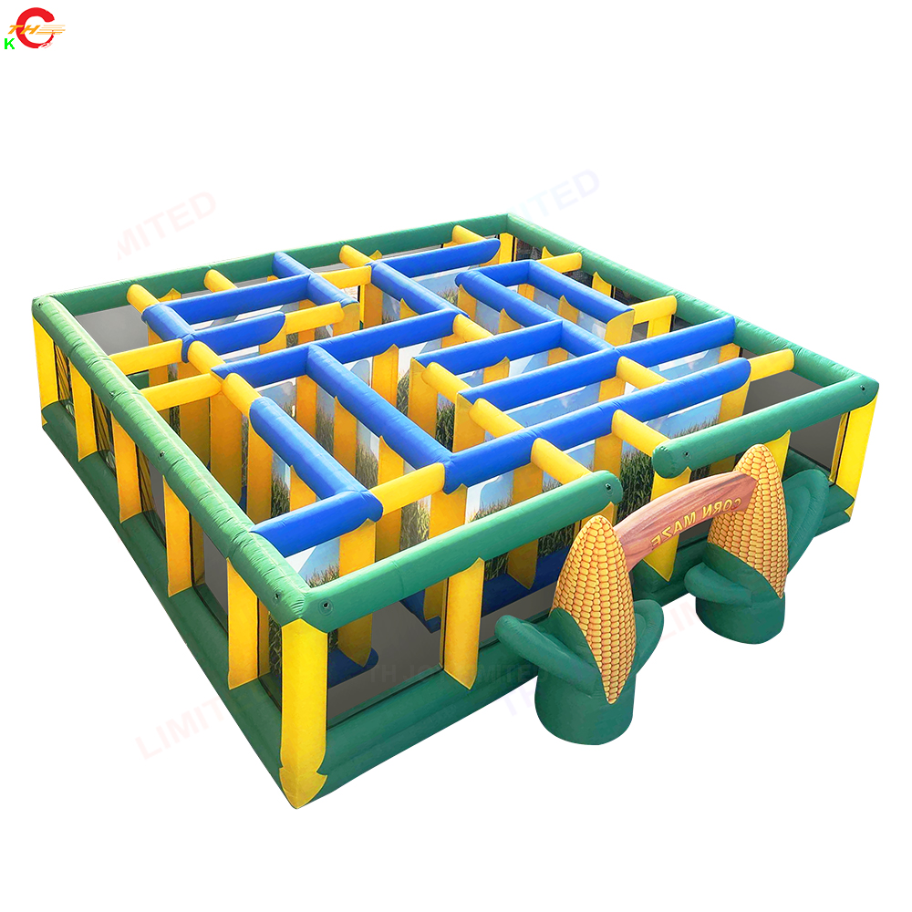 Free Ship Outdoor Activities 8x8x2mH commercial giant Inflatable maze tag arena corn farm tourism Sport Games For Sale