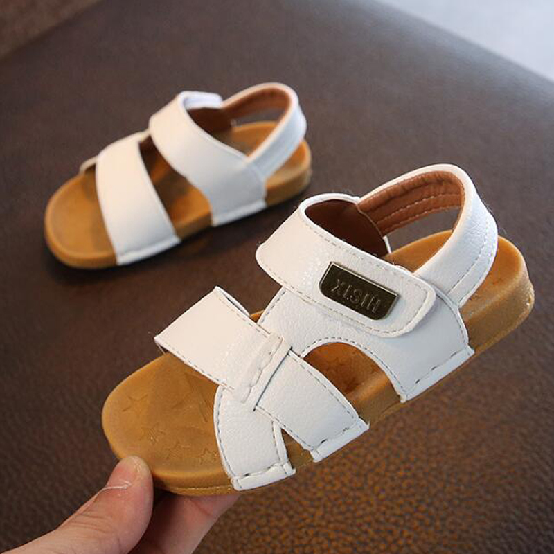 Sandals Summer Children Sandals Boys Shoes for Kids Toddler Soft Anti-slip Beach Sandals Baby Girls PU Leather Casual Flat Sandals 230425