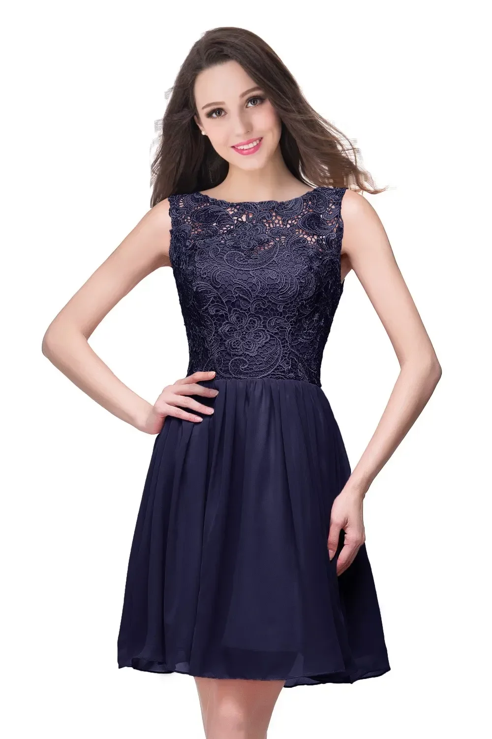 Cute Lilac Chiffon Homecoming Dresses A e Sheer Jewel Neck Zipper Back Appliqued Short Party tail Gowns Mini Prom Evening Dress CPS164
