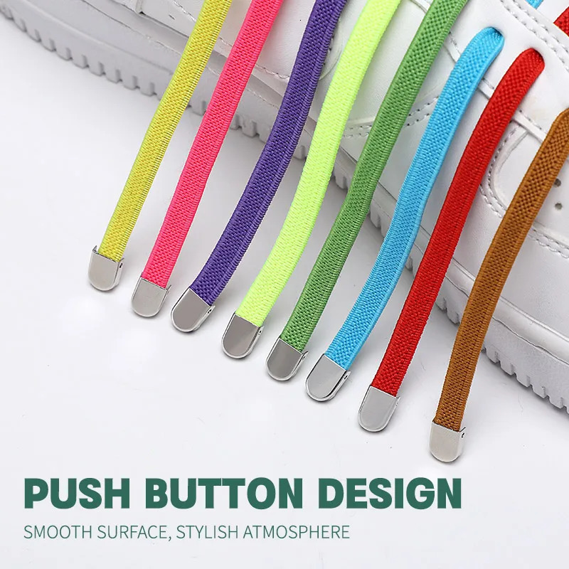 Shoe Parts Accessories 1 Pair Elastic No Tie laces Flat Shoelaces Quick Safety Shoelace Kids Adult Lazy Laces 231124