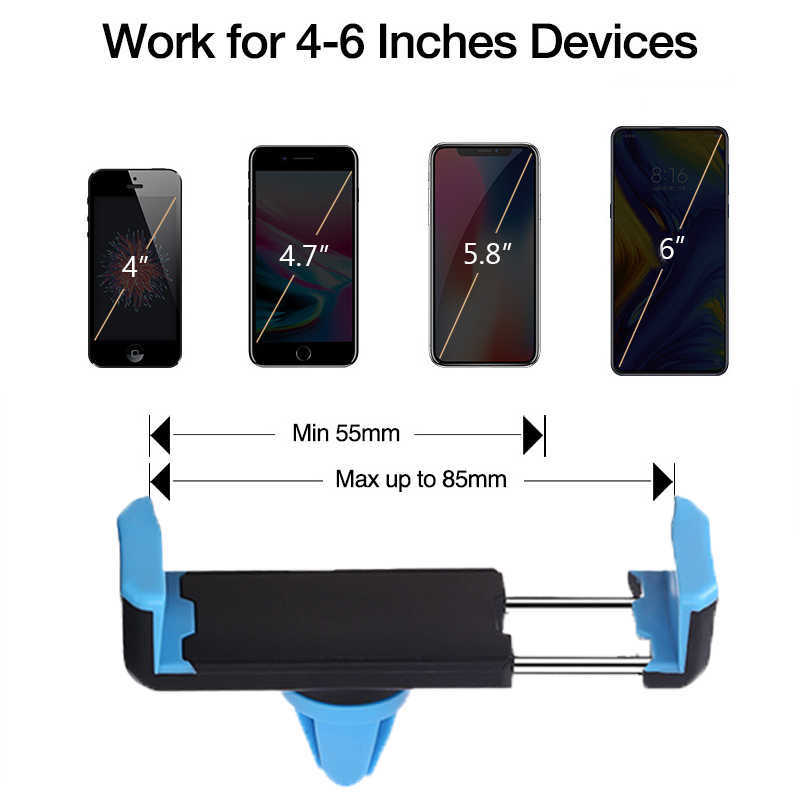 Car Phone Holder Air Vent Mount Holder Universal Car Holder for Cell Phone In Car Mobile Phone Holder Stand for 4-6 Inch