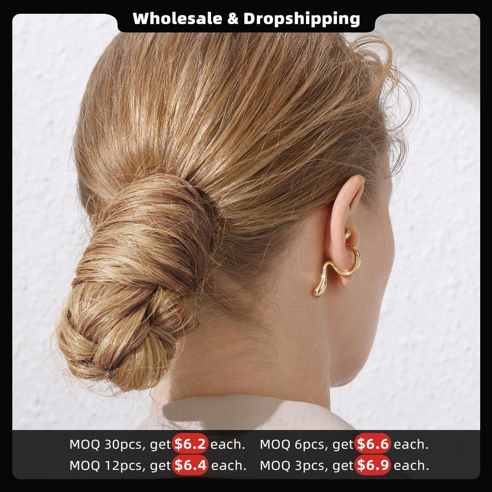 Ear Cuff ENFASHION Punk Curve Ear Cuff Clip On Earrings For Women Gold Color Line Earings Without Piercing Jewelry Oorbellen E191078 230425