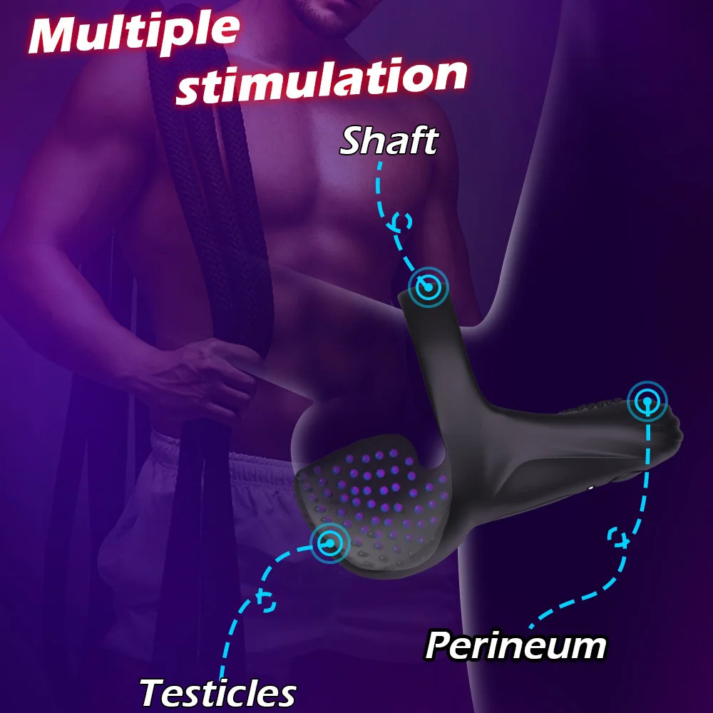 Cockrings Wireless Remote Control 3 in 1 Vibrating Cock Penis Ring Testicle Massager Perineum Scrotum Stimulator Sex Toys for Men Cockring 231124 - view 4