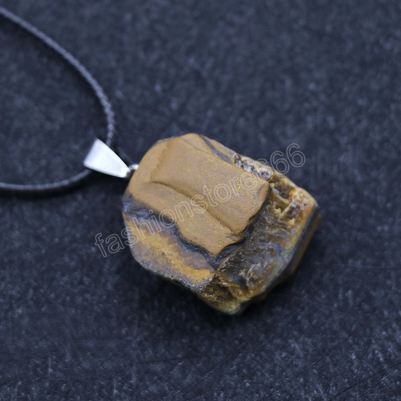 Natural Stone Pendant Irregular Rough Original Crystal Stone Necklace Fashion Charms DIY Jewelry Making Accessories Gifts