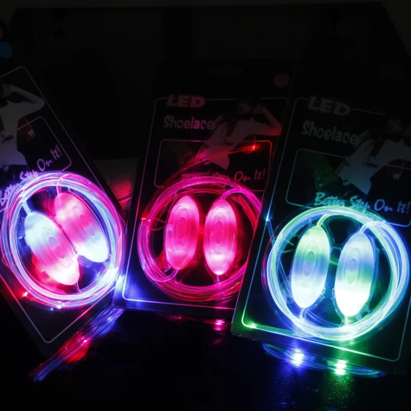 Shoe Parts Accessories LED Laces Luminous Shoelaces Batteries Glow Strings Round Flash Light No Tie Lazy Party Decor 231124