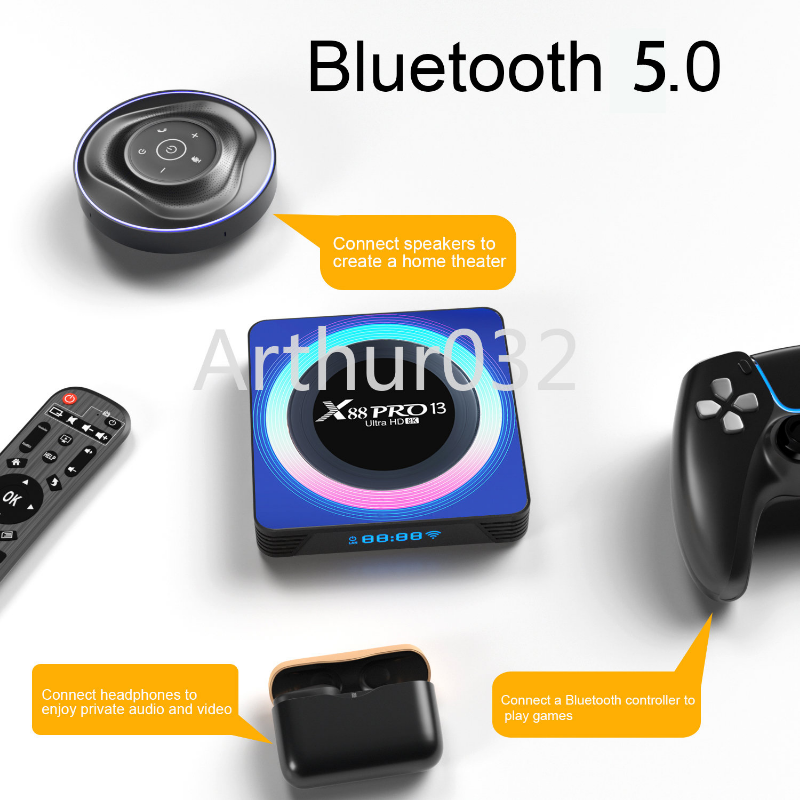 X88 PRO 13 Android 13.0 Smart TV Box 2.4G/5G WIFI6 4GB 32GB 64G 8K HD Media Player BT5.0 RK3528 H.265 Set Top Box