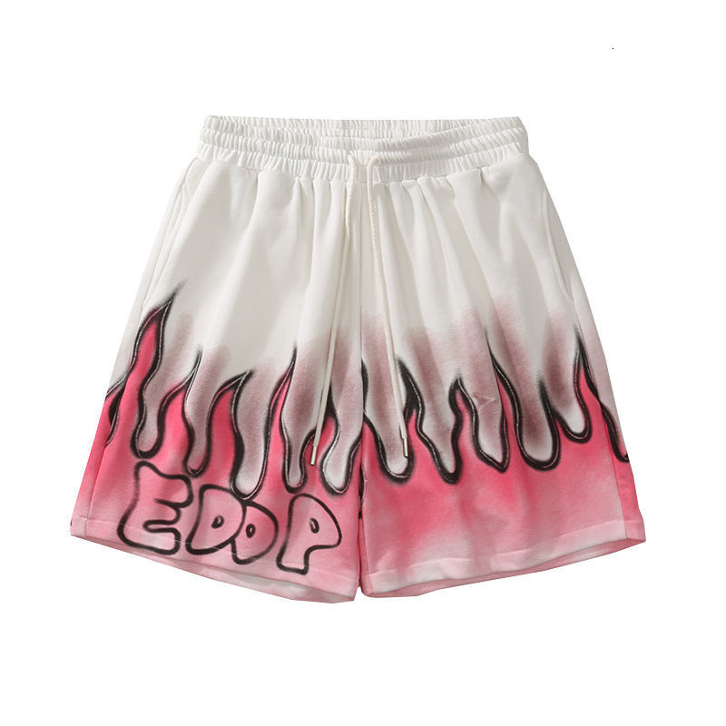 Men's Shorts Men's Summer Shorts Street Clothing Men's Y2k Shorts Tie Dye Flame Casual Shorts Men's Fashion Hip Hop Loose Five Poi