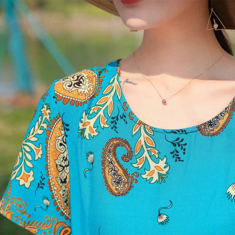 Casual Dresses Printed Oversize Long Dress Women short Sleeve Dresses Female Summer Casual Lady Vestidos 230425