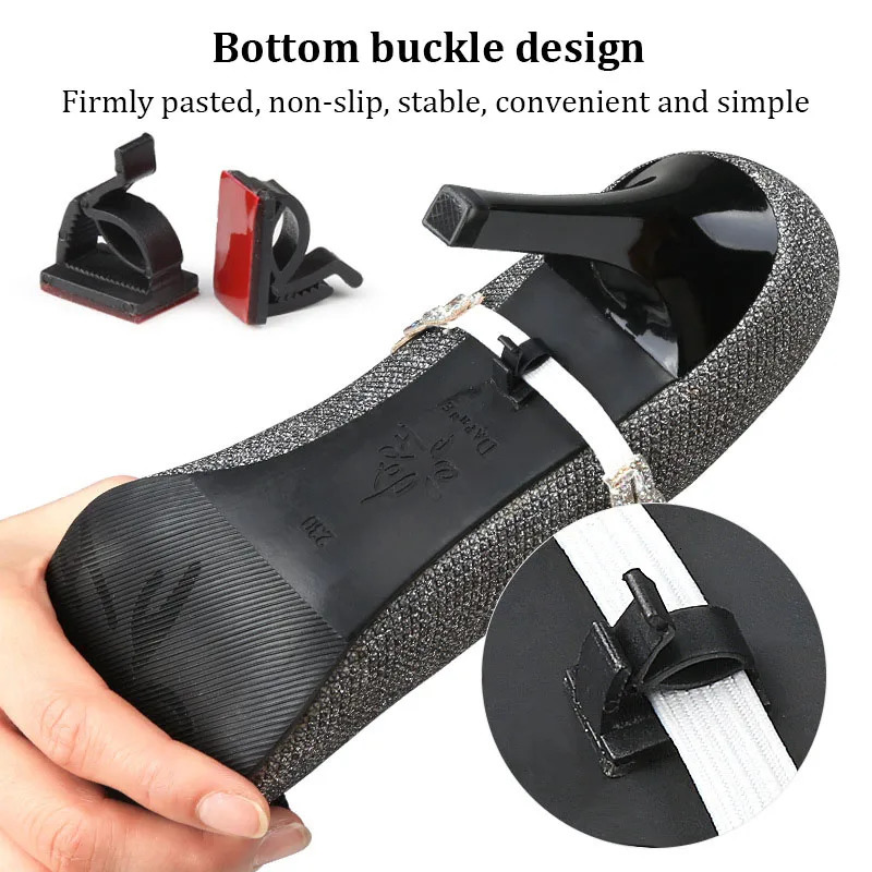 Shoe Parts Accessories Women Shoelaces for High Heels Adjustable Ankle Belt Holding Bundle Laces Tie Straps Band Elastic Rhinestone Shoelace 231124