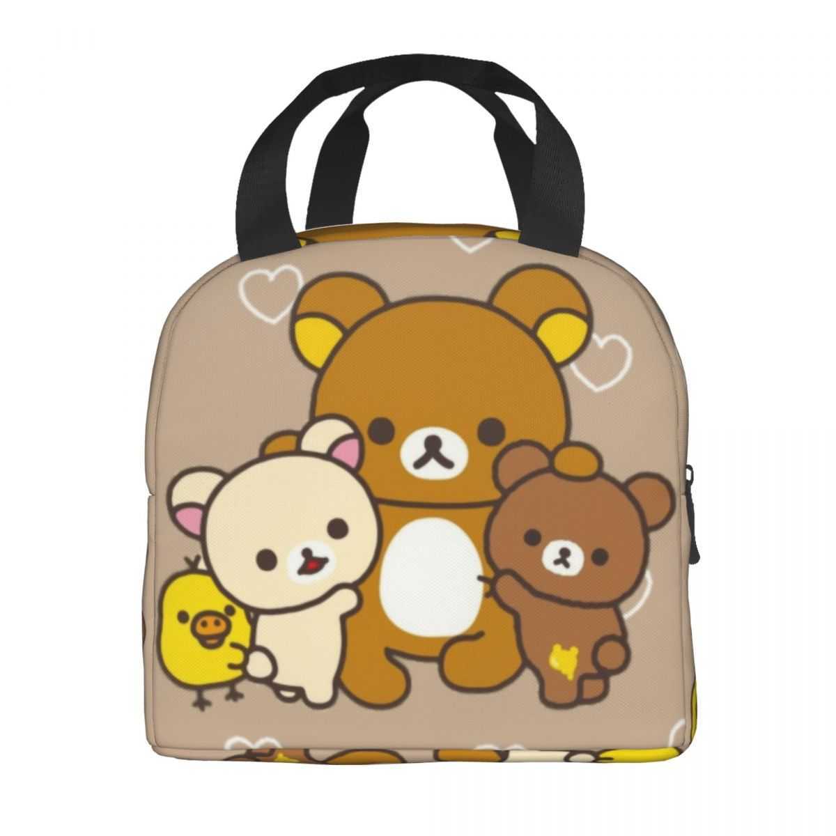 Ice PacksIsothermic Bags Rilakkuma Design Insulated Lunch Bag for Outdoor Picnic Cartoon Characters Waterproof Cooler Thermal Bento Box Women Childre 