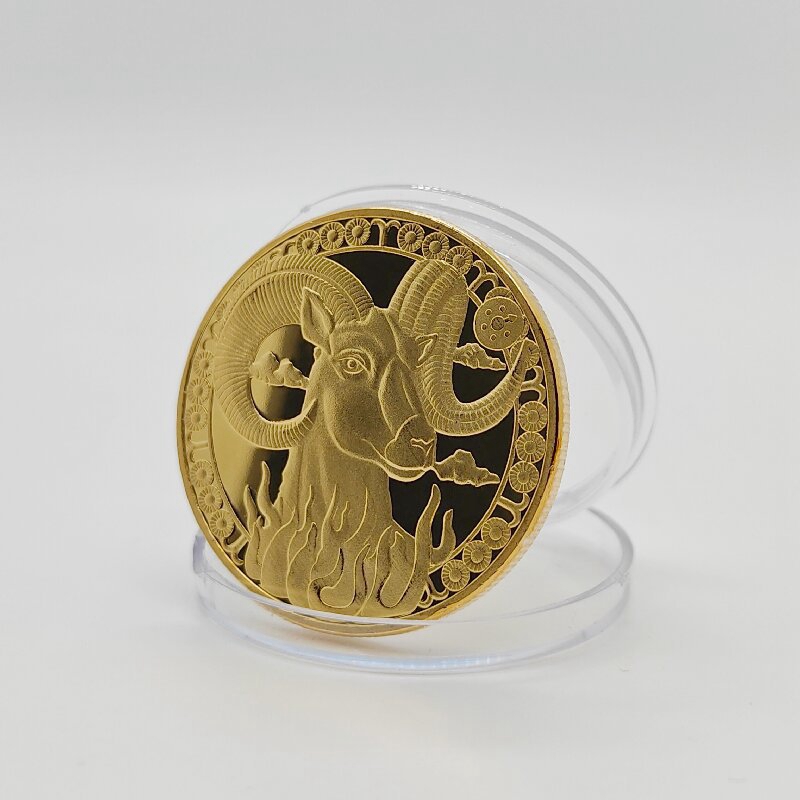 Wholesale 12 Constellations Gold Plated Physical Commemorative Coin Collectible Gift Antique Commemorative Coins Party Favor gift