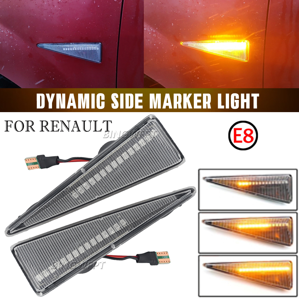 For Renault Megane II BM CM LM KM 2002 2003 2004 2005 2006 2007 2008 Dynamic LED Indicator Side Marker Signal Light Accessories