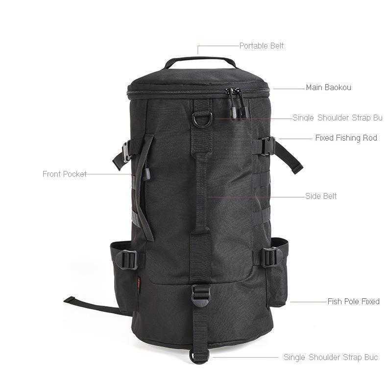 Outdoor Bags Rompin Fishing Bag Portable Backpack Fishing Tackle Storage Rod Holder Tools Carrier 23L Big Capacity Multipurpose Outdoor Bag J230424