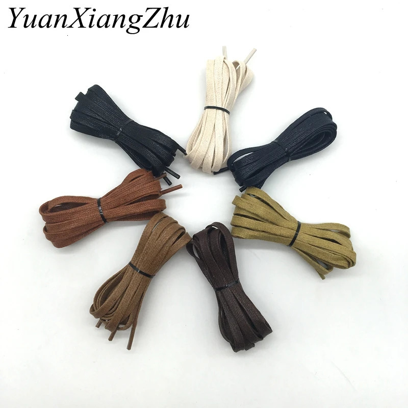 Shoe Parts Accessories 1 Pair Waxed Shoelaces Leather Waterproof Flat Laces Unisex Boots Shoelace Length 60 80 100 120 140 160 180CM P3 231124