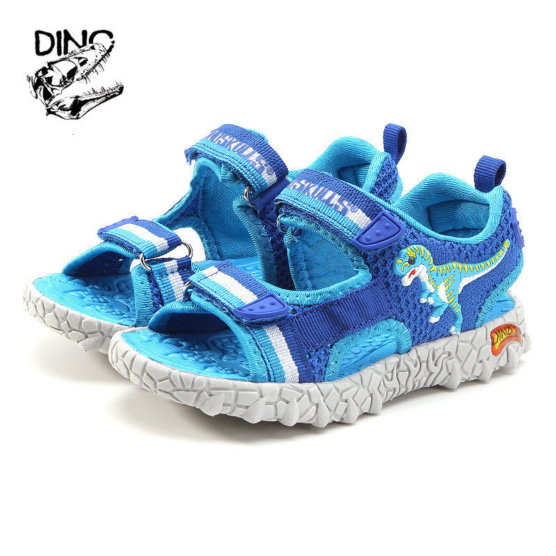 First Walkers DINO Children Summer Sandals 2023 TREX LED Lighting Shoes for 4Y Kids Boys Open Toe Comfortable Beach AntiSlip 230424