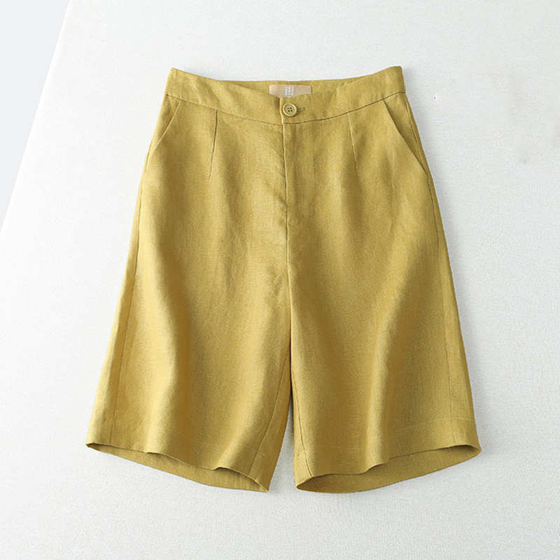 Women's Shorts Casual Shorts Women Summer Booty Green Linen Wide Leg Shorts Harajuku Button Pocket High Waist Pluse Size Female Shorts 230425